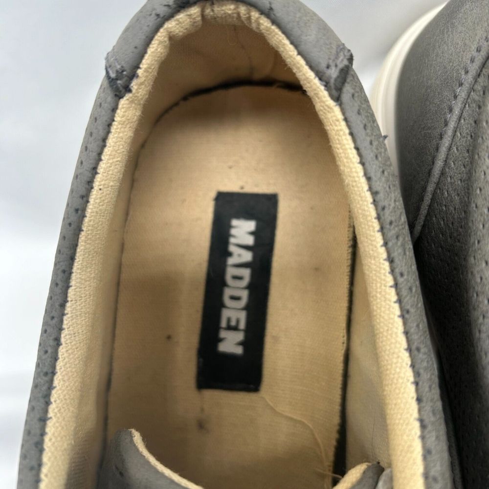 STEVE MADDEN M-Renold Gray Leather Sneakers- Grey Suede Boat Shoes- Men'… - Picture 8 of 9